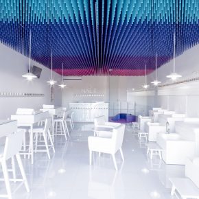 这家美甲店把“选色板”挂在了天花板上 这家美甲店把“选色板”挂在了天花板上